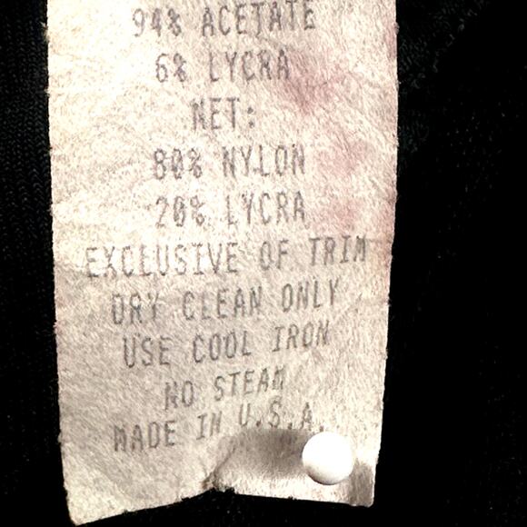 VTG 90s Black Mini Party Dress Women 10 Slinky Glitter Sheer Witchy Goth Holiday - Picture 10 of 16